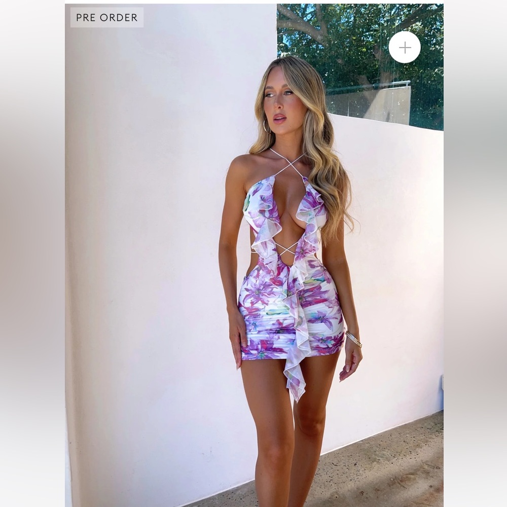 Outcast clothing MIAMI MINI DRESS FLORAL - OUTCAST EXCLUSIVES